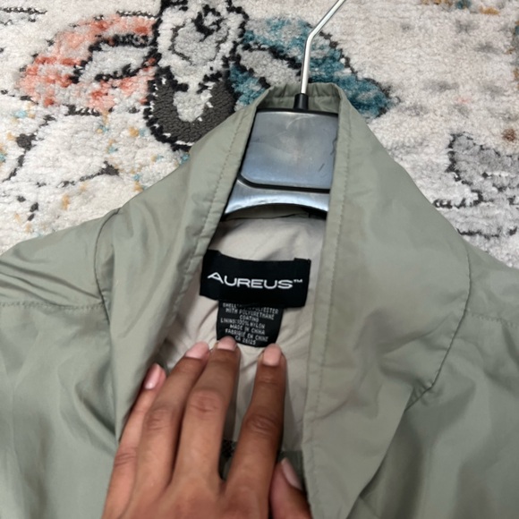Vintage AUREUS Light Greenish Grey Windbreaker - Picture 9 of 14
